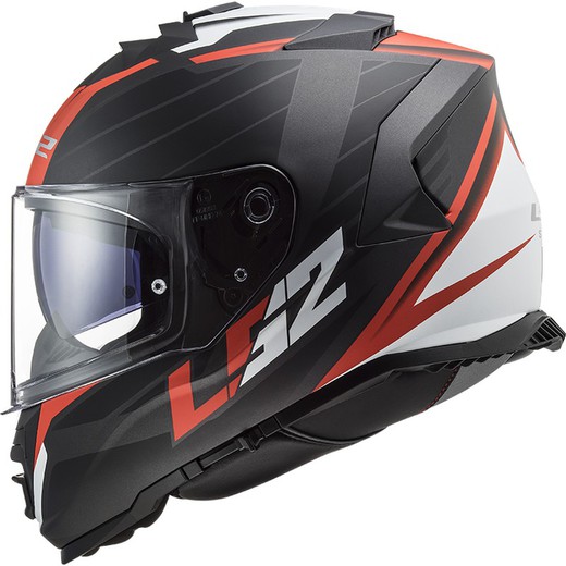 Casco LS2 Storm II NERVE negro mate /rojo FF800