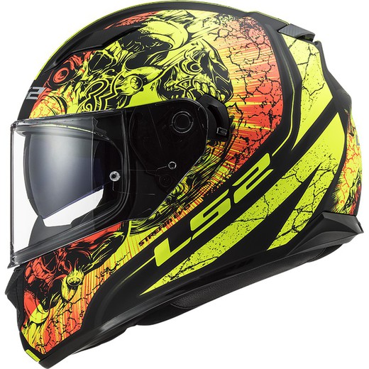 Casco ls2 stream evo throne negro amarillo