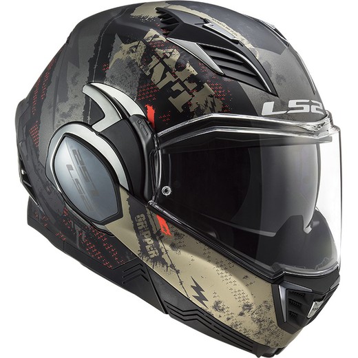 Casco ls2 valiant ii graphic gripper oro