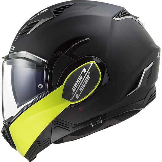 Casco ls2 valiant ii graphic hammer negro m. amarillo