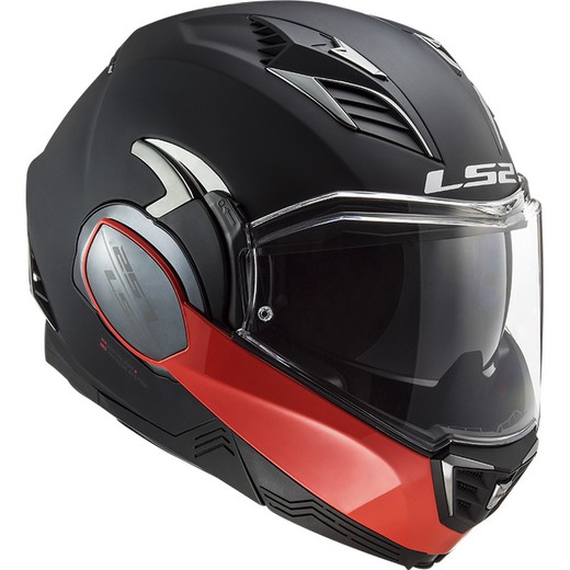 Casco ls2 valiant ii graphic hammer negro m. rojo