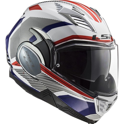 Casco ls2 valiant ii graphic revo blanco/ rojo/azul