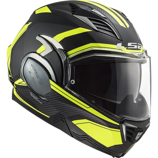 Casco ls2 valiant ii graphic revo negro m. amarillo