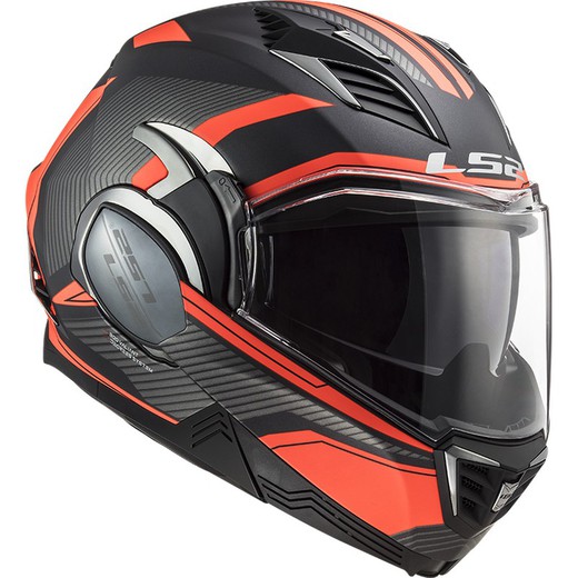 Casco ls2 valiant ii graphic revo titaneo m. naranja