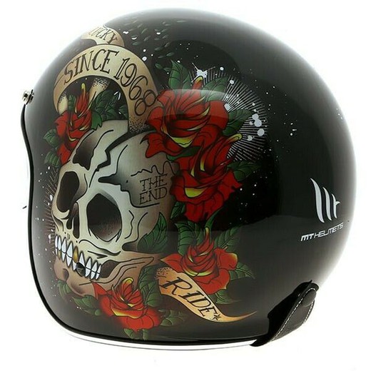 Casco mt le mans 2 sv skull & roses a1