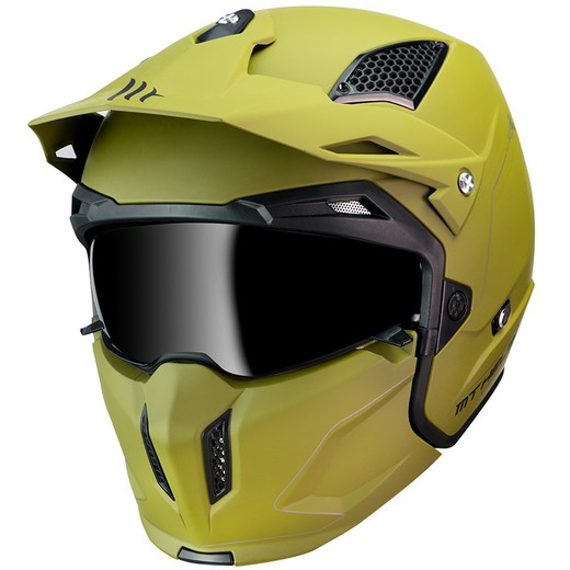 Casco mt streetfighter sv solid a1 verde mate