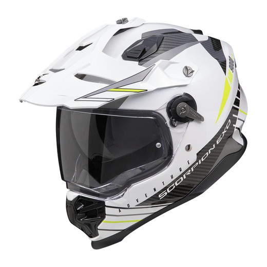 Casco off-road Scorpion ADF-9000 AIR FEAT Blanco-Negro-Amarillo neon