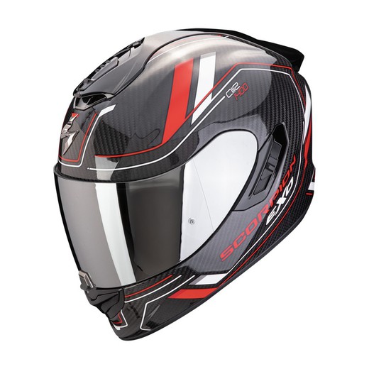 Casco Scorpio EXO-1400 EVO II Carbon AIR Mirage Negro-Rojo-Blanco