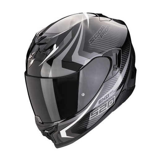 Casco Scorpio EXO-520 EVO AIR TERRA Negro-Plata-Blanco