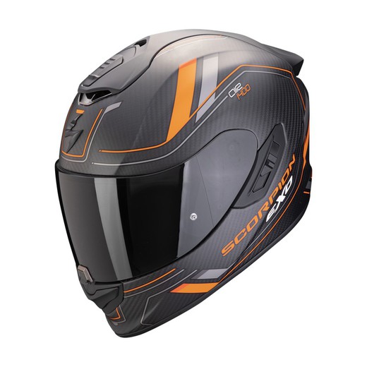 Casco Scorpion EXO-1400 EVO II Carbo Air Mirage Negro mate-Naranja