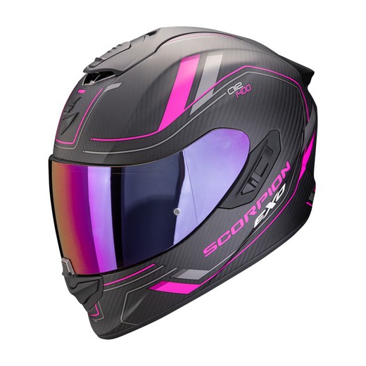 Casco Scorpion  EXO-1400 EVO II Carbo Air Mirage Negro mate-rosa