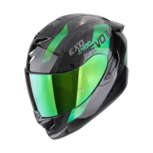 Casco Scorpion EXO-1400 EVO II Carbon Air Platted Negro-Verde