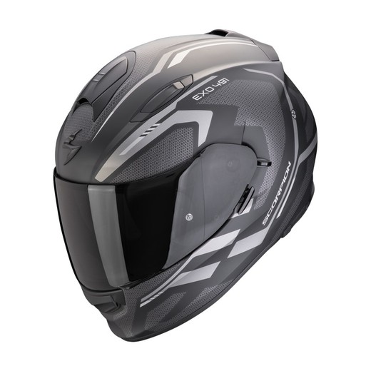 casco Scorpion EXO-491 KRIPTA Negro mate-Plata