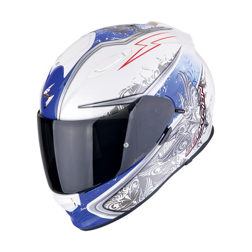 Casco Scorpion EXO-491 RUN Blanco-Azul