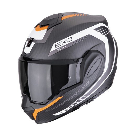 Casco Scorpion EXO-TECH EVO CARBON COSY Negro mate-Naranja