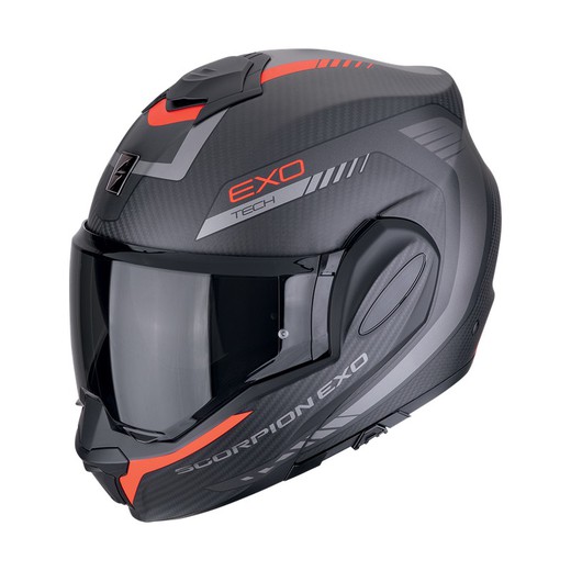 Casco Scorpion EXO-TECH EVO CARBON COSY Negro mate-Rojo