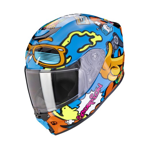 Casco Scorpion Junior EXO-JNR AIR FUN Azul-Naranja ECE 22.06