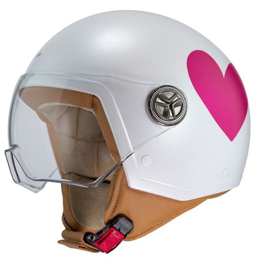 Casco Zeta 2 Ágatha Ruiz de La Prada Corazón Rosa Brillante Perlado