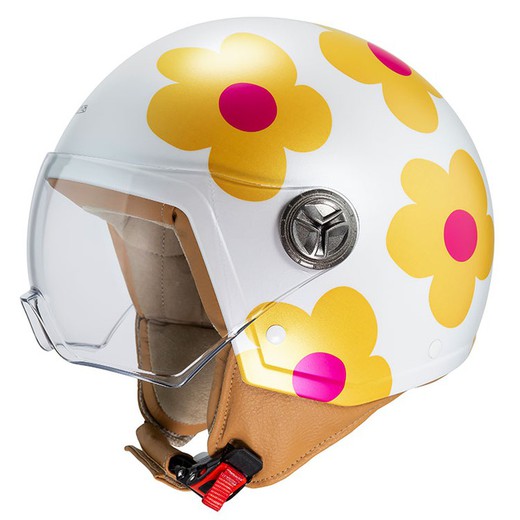 Casco Zeta 2 Ágatha Ruiz de La Prada Margaritas Naranja y Rosa Brillante Perlado