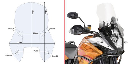 Cúpula completa givi 1050 adventure (15 > 16) / 1090 adventure (17 > 19) y 1190 adventure / adventure r (13 > 16)