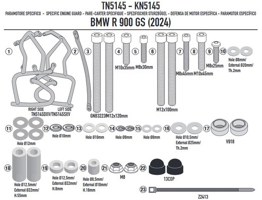 Defensas de motor BMW F 900 GS 24> Givi