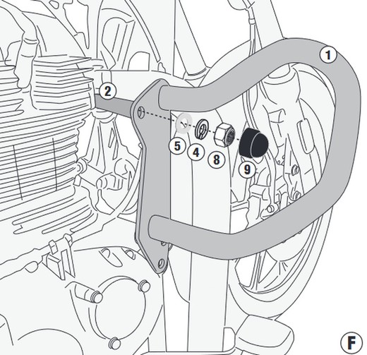 Defensas de motor tubular, negro para Meteor 350 (21 > 22)