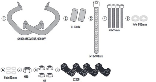 Defensas de motor H.CB 125 R (21 > 22)  negro