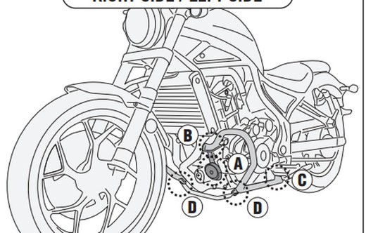 Defensas de motor tubular CMX 1100 Rebel (21 > 22) negro