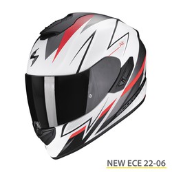 Casco Escorpión EXO-1400 EVO AIR THELIOS Blanco mate-Rojo