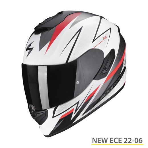 Casco Escorpión EXO-1400 EVO AIR THELIOS Blanco mate-Rojo DESCATALOGADO