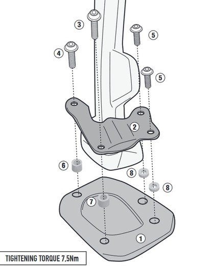 Extensión caballete Moto Guzzi stelvio 1000 (24>)