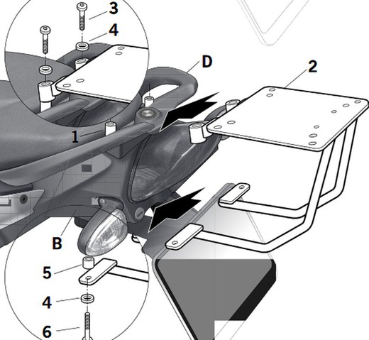 Soporte maleta shad bmw f800 r/s 09>