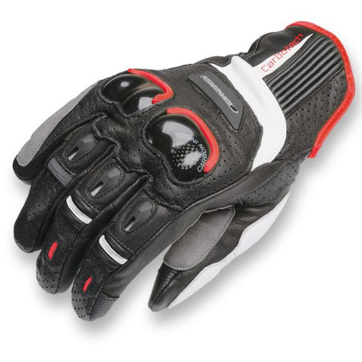 Guantes Moto Garibaldi Carbotech negro/rojo