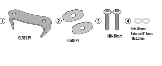 Kit montaje del KLO5145MK - KLO5145CAM - KLOS5145CAM sin el maleta posterior