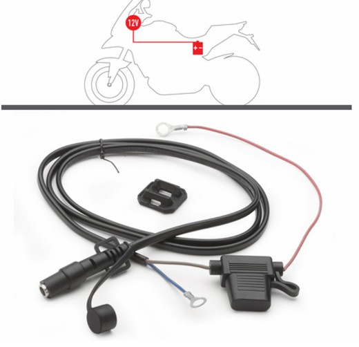 Toma eléctrica 12v a fijar en la zona del manillar.