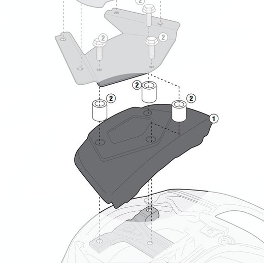 Kit específico para el montaje del sr3104 / sr3104mm suzuki burgman 650 / 650 executive (13 > 20) givi sr3104kit