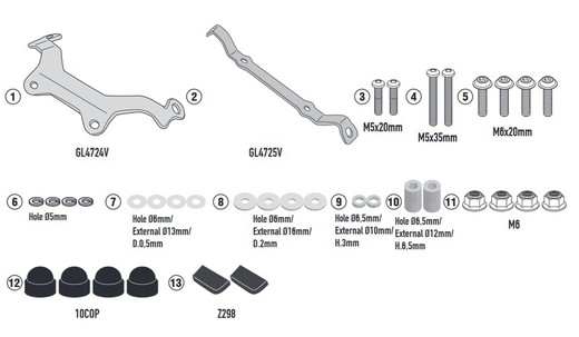 Fijación parabrisas givi bmw f 900 r (20 > 21)