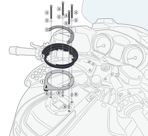 Base Tanklock BF47 BMW R 1200 RT (05 > 13)