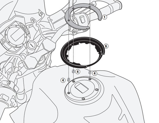 Anclaje tanklock givi bf52 kawasaki z 750 (03 > 06)