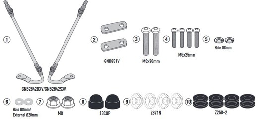 Kit anclajes específico para d1181st  niu.mqi gt 2021