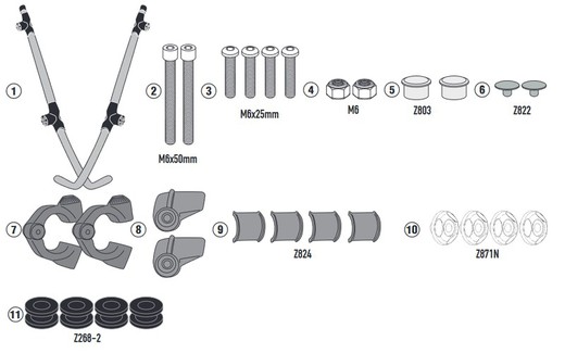 Kit anclajes específico para 107a de askoll. Es1-es2-es3.19>20