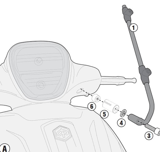 Fijación parabrisas givi beverly/touring/sport.125ie-300ie-350.12 y medley 16>19