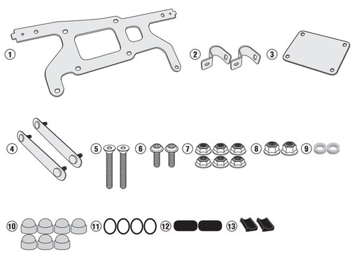 Kit montaje del s250 tool box bmw g 310 gs (17 > 21) y h.x-adv 750 (17 > 20)