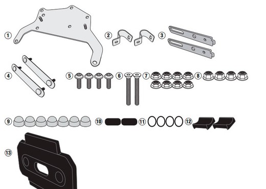 Kit montaje del s250 tool box bmw 1200 gs/ adventure 13>18 y r 1250 gs/adventure 19>