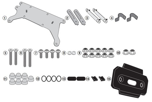 Kit específico para el montaje del s250 crf1000l africa twin 18>19 y adventure sports 18>19 givi tlkit