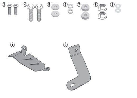 Herrajes  para el montaje del te2118  yamaha. Mt-07>14