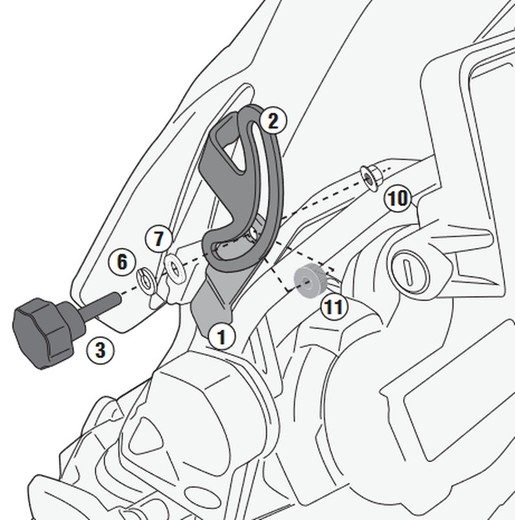 Fijación parabrisas Givi BMW r 1200 gs / adventure (14 > 18)