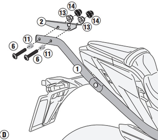 Adaptador parrilla Suzuki GSX S 1000 (21 > 23)