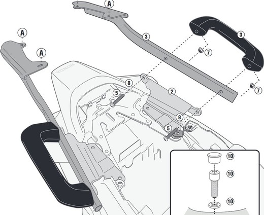 Soporte maleta givi 1132fz honda vfr 800 f (14 > 20)