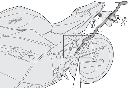 Adaptador parrilla kawasaki ninja 300 (13 > 18)